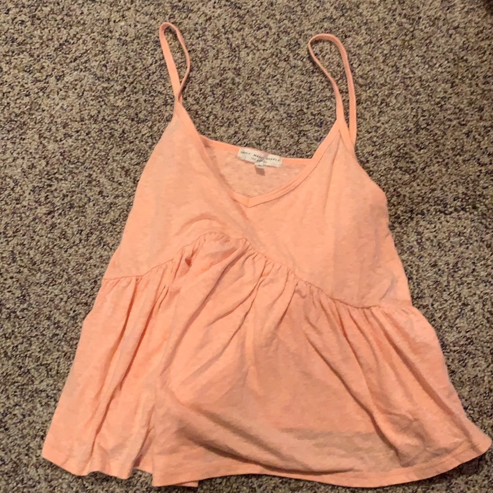Urban outfitters peach peplum tank